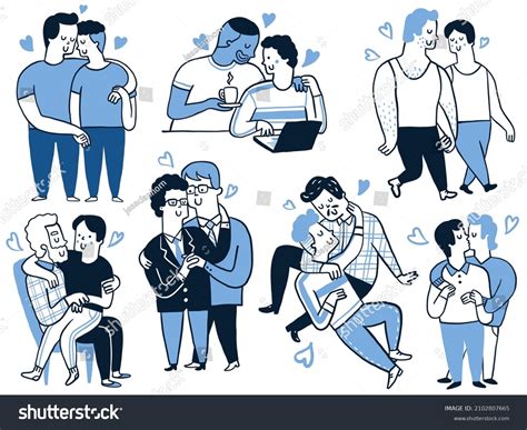 Cute Doodle Character Design Homosexual Gay Stock Vector Royalty Free 2102807665