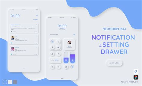 Neumorphism Notification And Setting Drawer Figma Community