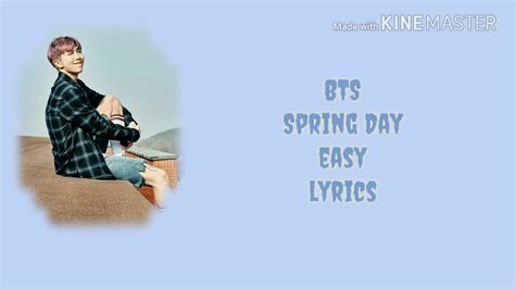 BTS 방탄소년단 Spring day easy lyrics YouTube