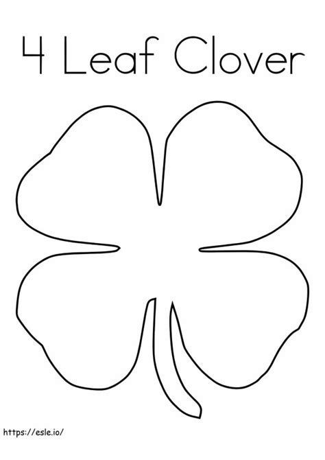 A Four Leaf Clover Coloring Page