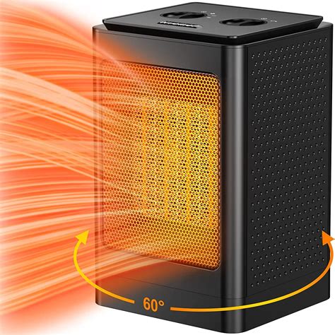 Space Heater, 1500W Portable Heater, 60°Oscillating Electric Heater