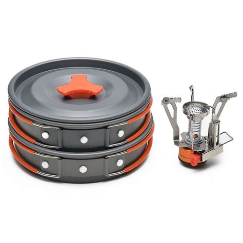 Odoland Camping Cookware Kit With Mini Camping Stove Best Person