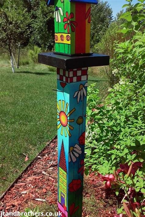 Pole Painting Ideas For Garden Decoration With Acrylic Paint Pens