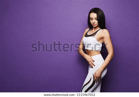 Sporty Sexy Brunette Fitness Model Girl Stock Photo Shutterstock