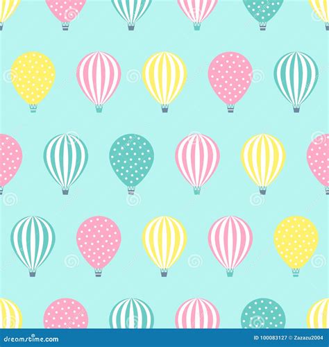 Hot Air Balloon Seamless Pattern Stock Vector Illustration Of Colorful Wallpaper 100083127