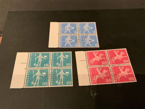 1960 ROLLENMARKEN 4ER BLÖCKE ET ZENTRUMSSTEMPEL MIT KONTROLL Kaufen