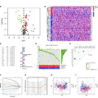 Construction Of Prognostic Risk Score Signature A The Volcano Plot Of