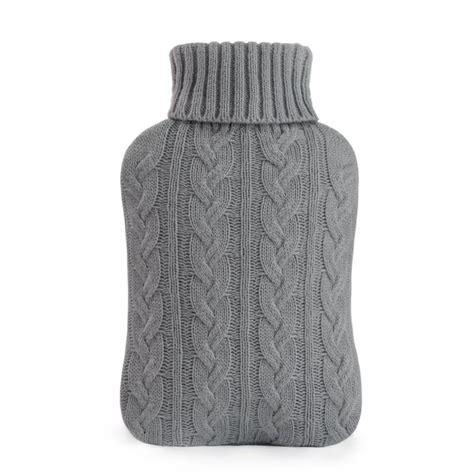 Samply L Hot Cold Water Bottle With Durable Pvc Knitted Cover Grey Walmart