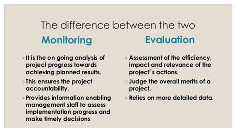 Difference Between Monitoring And Evaluation