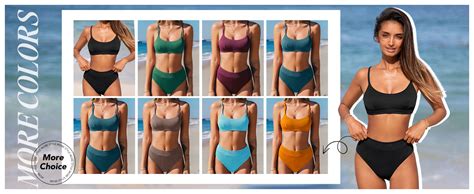 Amazon Cupshe Bikini Set For Women Two Piece Swimsuits High Waisted Adjustable Spaghetti