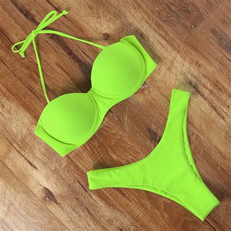 Bikini Push Up Für Frauen Sexy Bademode Brasilianischer Tanga Strand Sommer