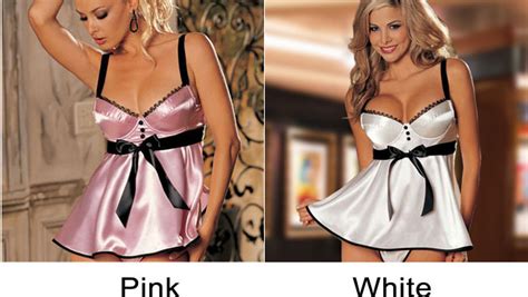 Sexy Silky Pajamas Nightgown Chemise Bow Sling Teddy Bodysuit Lingerie Babydoll Lingerie