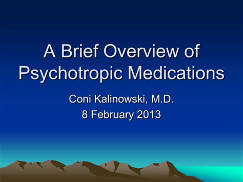 overview  psychotropic medications