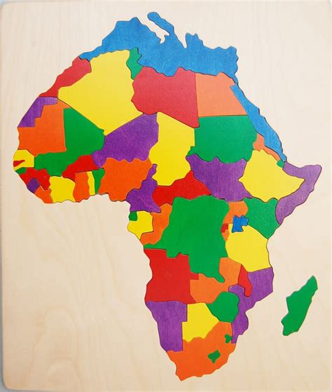 wooden map puzzle  africa  wonderful educational toy  children