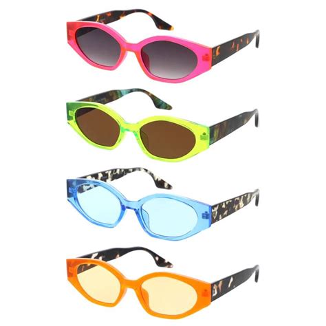 Neon Frame Oval Lens Sunglasses - Cappel's