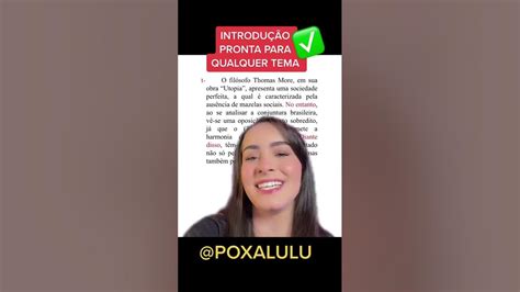 Pode Fazer Enem De Shorts - Introdução pronta para qualquer tema de redação Enem #shorts - YouTube