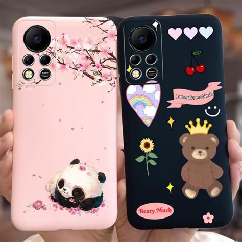 Rose 1730 Infinix Hot 11S Coque de téléphone en silicone souple peinte en bonbon mignon coque