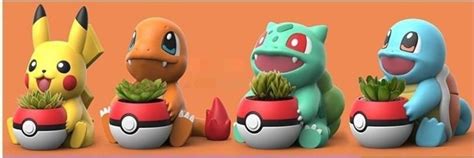 Pokemon Planter Set D Stl Files Etsy Espa A