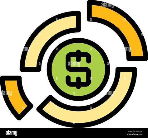 Result Money Pie Chart Icon Outline Result Money Pie Chart Vector Icon