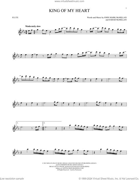 King Of My Heart Sheet Music For Flute Solo Pdf Interactive