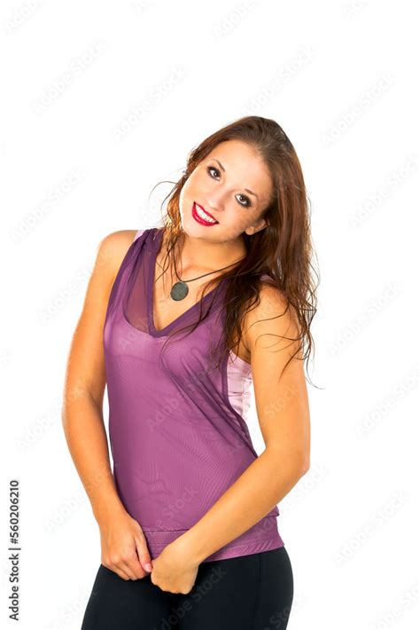 Brunette Yoga Fitness Model Exercises In A Studio Environment Stock Photo Adobe Stock