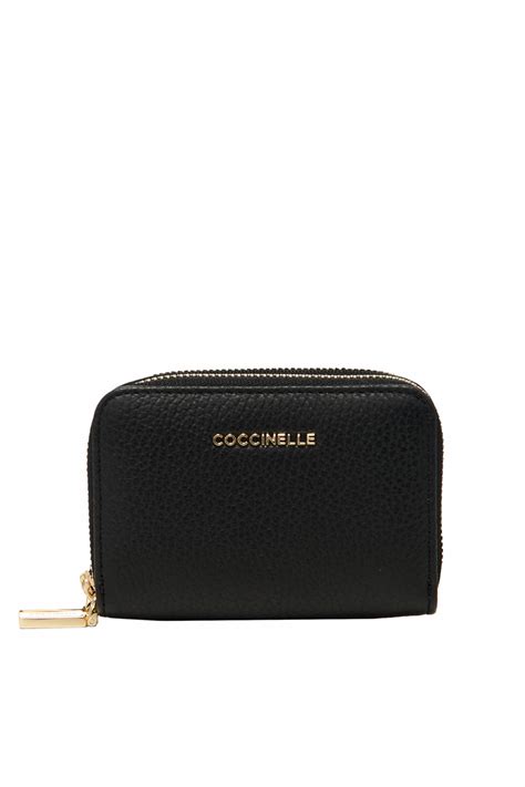 Coccinelle женский кошелек metallic soft из зернистой кожи черный цвет ...