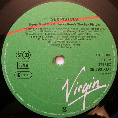 God Save The Sex Pistols Never Mind The Bollocks Germany Second Pressing
