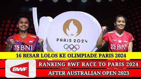 Terbaru Daftar Ranking Bwf Race To Olimpiade Paris Youtube