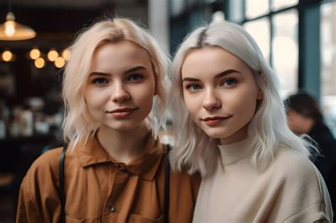 Zwei junge blonde mädchen porträtieren ein neuronales netzwerk das von der ki generiert wurde