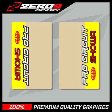 Showa Upper Fork Decals Motocross Graphics Mx Procircuit Clear Yellow