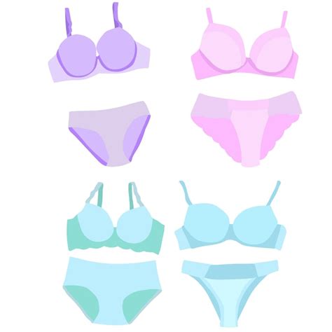 Conjunto De Suti E Calcinha De Lingerie Vetor Isolado Vetor Premium