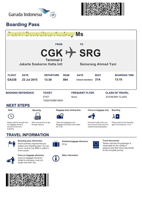 The Traveler S Drawer Garuda Indonesia Boarding Pass For The Flight