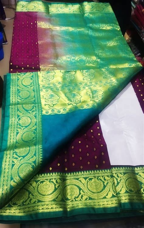 Party Wear Border Satan Butta Silk Saree M With Blouse Piece At