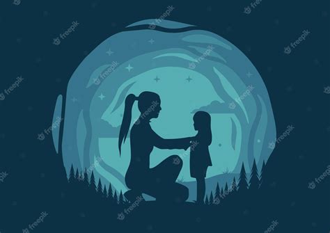 Premium Vector Mother And Daughter Love Each Other Illustration