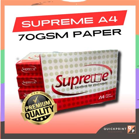 Ready Stock Supreme A4 Paper 70gsm Kertas A4 70gsm Shopee Malaysia