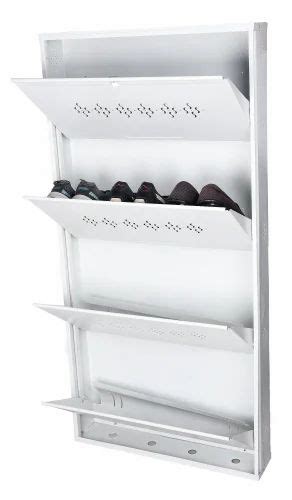 Powder Coated Mild Steel White Wall Mounted Shoe Rack Shelves At Rs