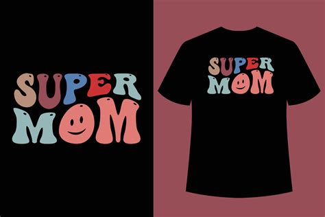 Wavy Retro Mom T Shirt Design Typography T Shirt Design Best Mom T