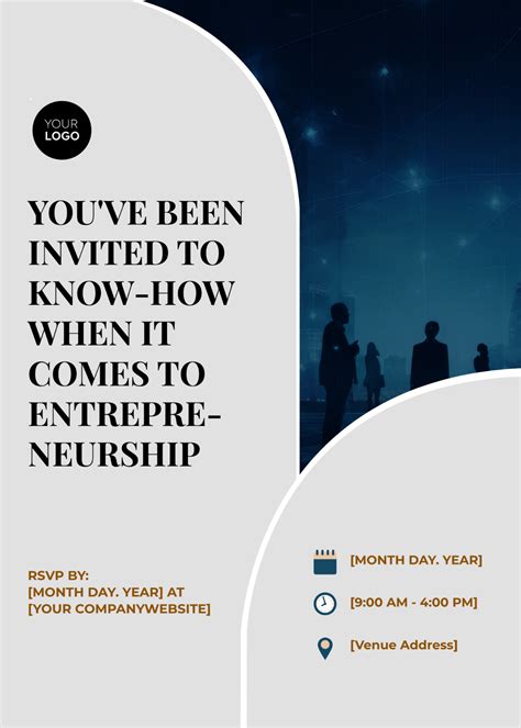 Entrepreneurship Workshop Invitation Card Template - Edit Online