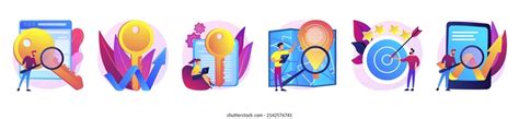 Recruitment Headhunting Agency Employment Service Icons Stock Vector