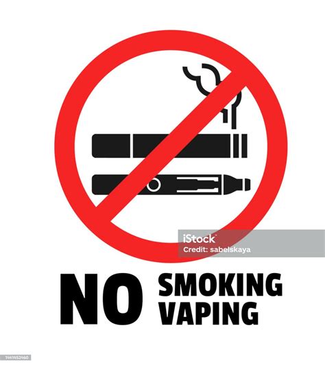 No Smoking And Vaping Prohibition Sign Flat Vector Illustration Isolated On White Background向量圖形