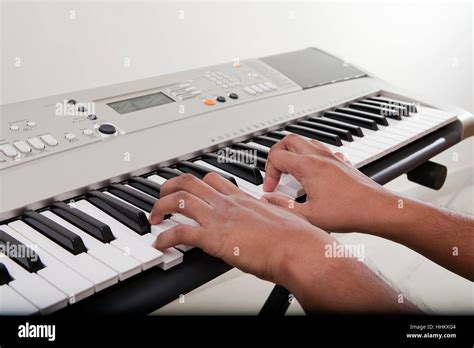 Musician Playing Electronic Piano Stock Photo Alamy