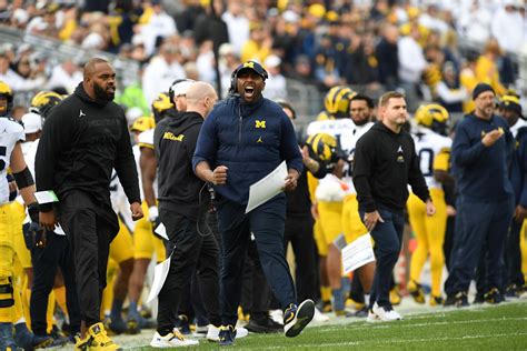 Michigan interim coach Sherrone Moore delivers emotional postgame ...