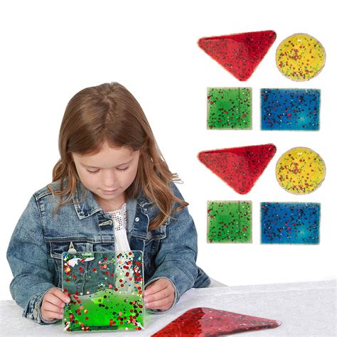 8 X Sensory Gel Shapes Squidgy Tactile Colourful Special Needs Toy