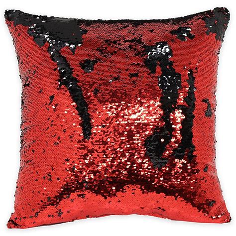 Mermaid Sequin Throw Pillow In Red Black Sequin Throw Pillows Sequin