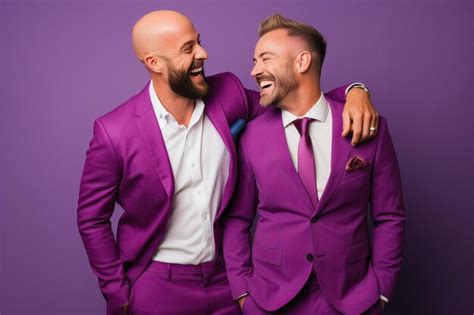 Ilustración generativa de ia de una pareja sonriente gay lgbt concepto positivo y alegre Foto