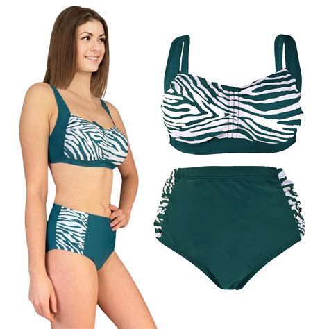 STRÓJ KĄPIELOWY DAMSKI M DWUCZĘŚCIOWY BIKINI WYSOKI STAN NA BASEN PLAŻĘ 5904335196443 Cena