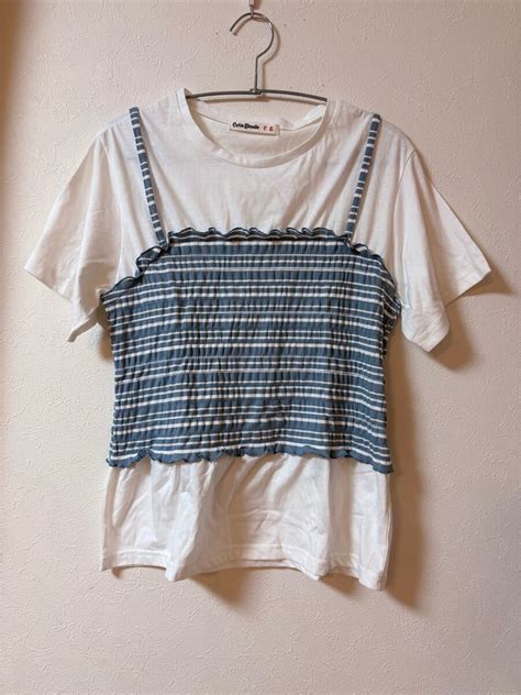 Yahoo オークション Cutie Blonde 重ね着風 半袖 カットソー