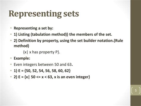 sets set operations