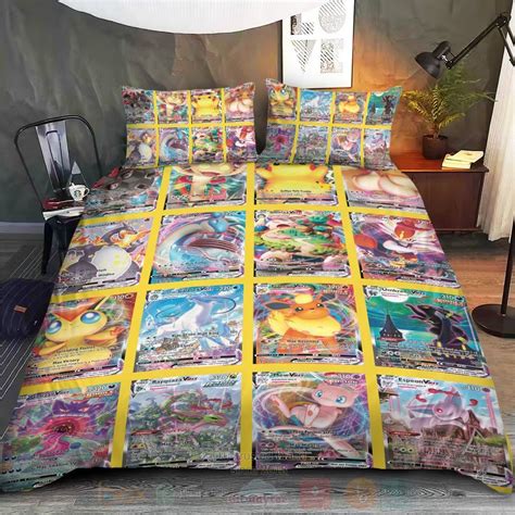 HOT Anime Pokemon VMAX Cards Luxury Luxury Bedding Set Express Your Unique Style With BoxBoxShirt