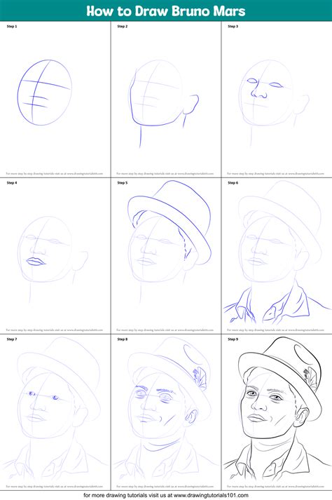 how to draw bruno mars